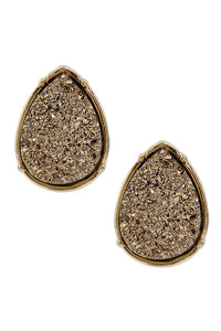 Thumbnail for Druzy Teardrop Post Earrings - 17 COLORS -