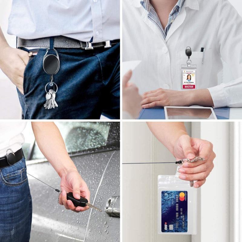 Retractable Hoo(key) Keychain Holder and Waterproof Badge ID Card Holder - Todays should have -