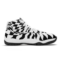 Thumbnail for OOTO - CHECKERED PAST - SF_S38 High Top Air Retro Sneakers - White soles - 1 COLOR -