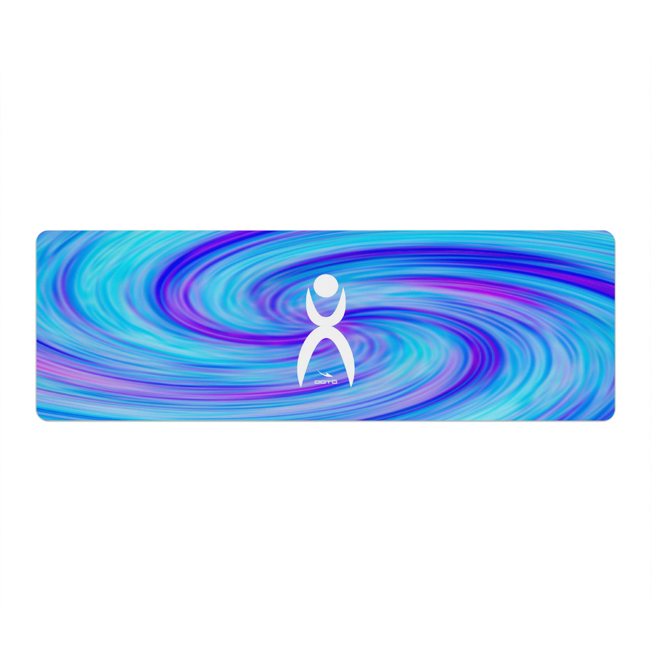 OOTO - Yoga Mat - Glyphic on neon blue swirl -