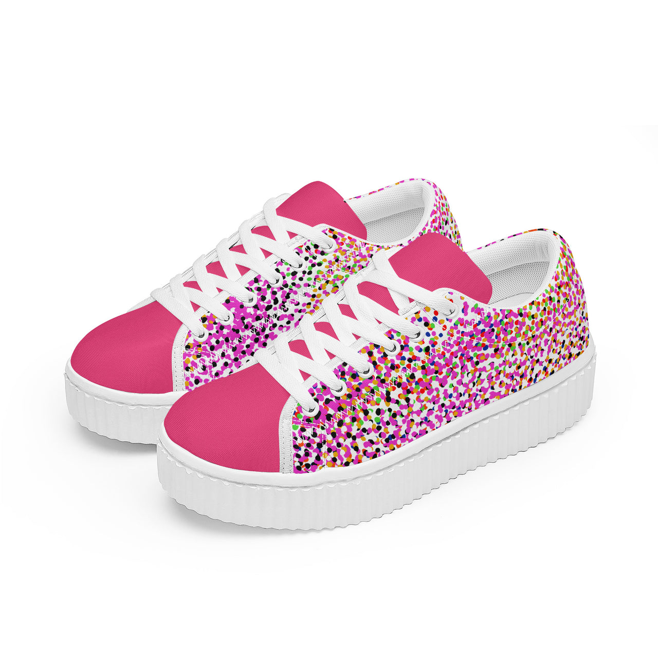 OOTO - CONFETTI IN PINK - Women's Low Top Platform Sneaker - 1 COLOR