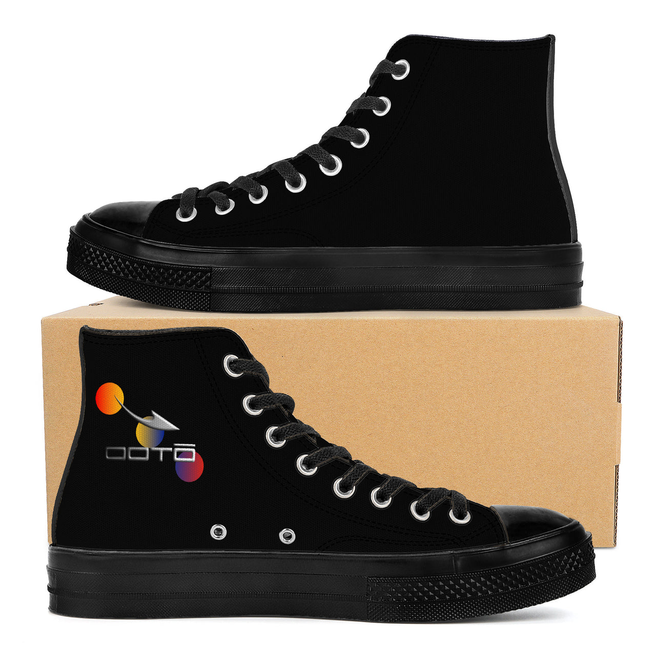 OOTO - High Top Canvas Shoes - DOWNWARD ORBITAL FADE - Black soles - 1 COLOR -