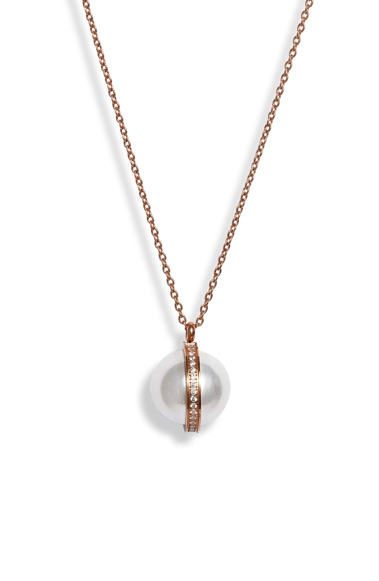 Knotty - Pearl Crystal Orbit Necklace - 3 FINISHES -