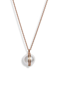 Thumbnail for Knotty - Pearl Crystal Orbit Necklace - 3 FINISHES -