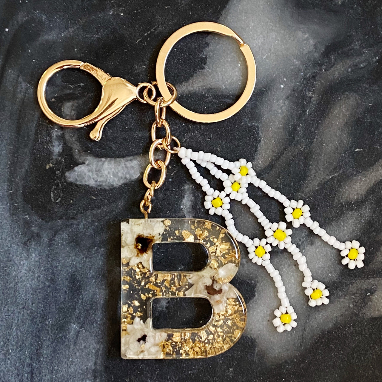 Ellison & Young - Baby Daisy Initial Key Chain - 20 LETTERS - FIND YOURS! -