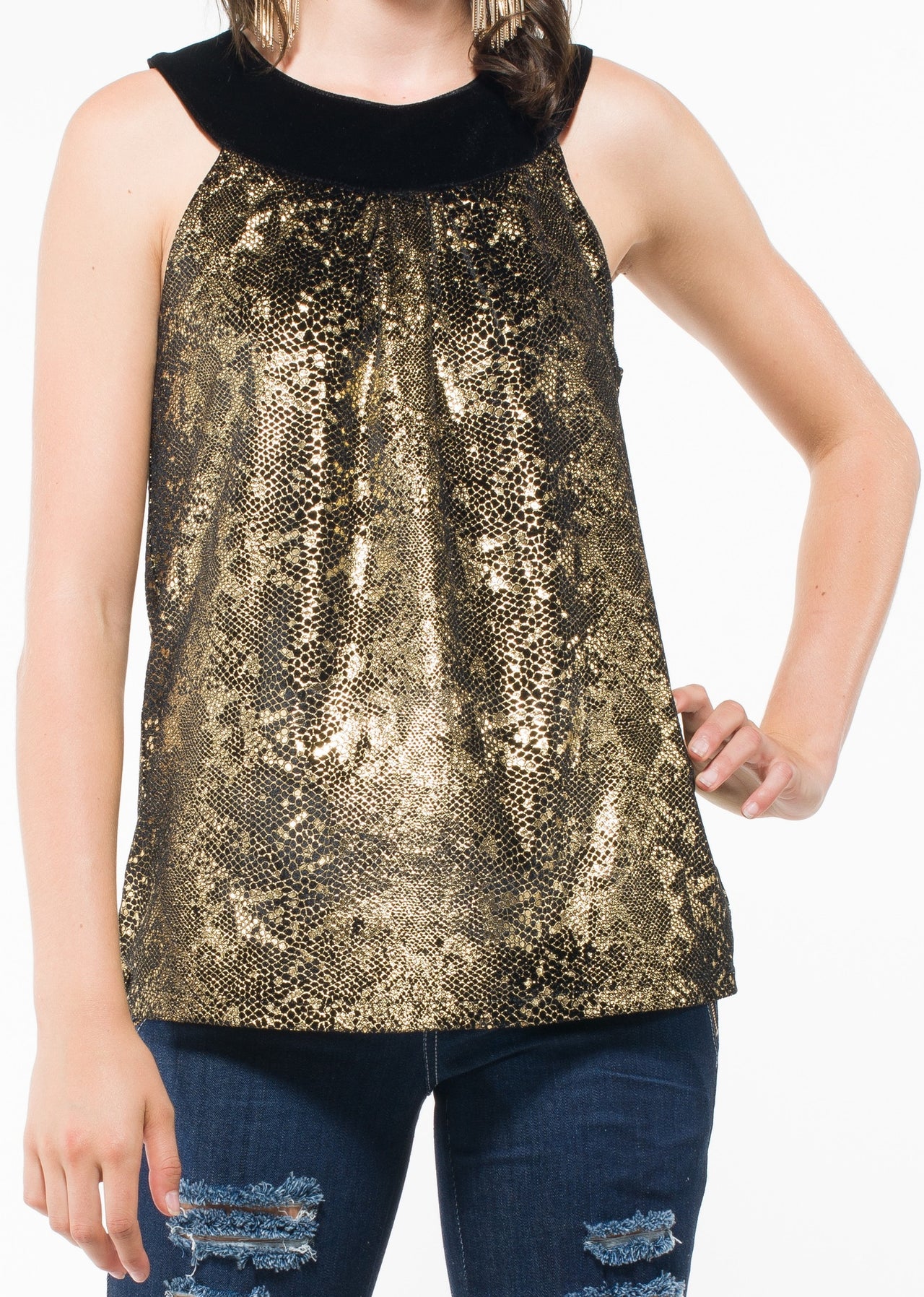 Uwi Twins - Women's Sleeveless Gold Top - 1 COLOR -