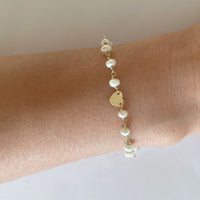 Thumbnail for Gena Myint - Pearl and Heart Charm Bracelet -