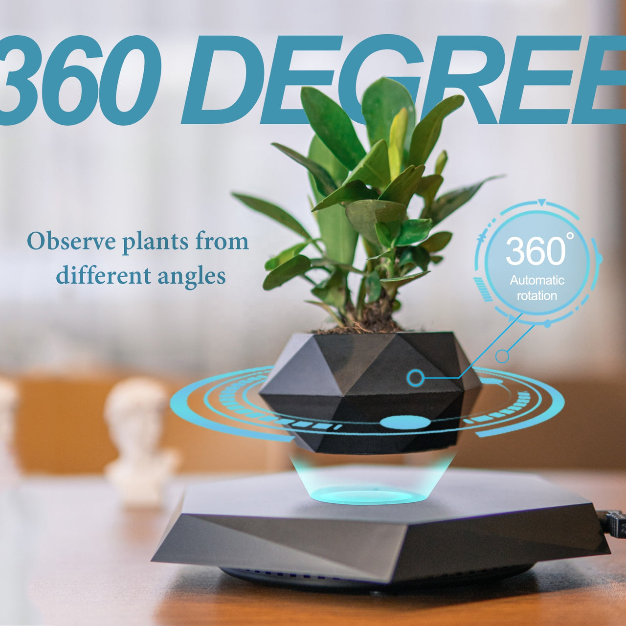 Magnetic Levitation Plant Holder - Floating Flower Pot - Rotating - [5-15 DAY DELIVERY] -