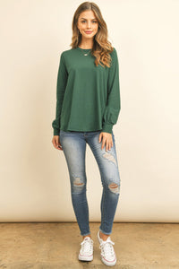 Thumbnail for Riah Fashion - Long Sleeve Round Neck Solid Top - 17 COLORS -