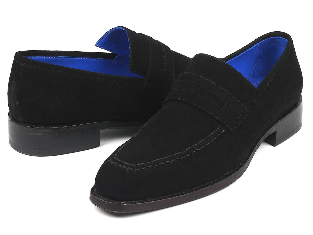 Paul Parkman - Black Suede Goodyear Welted Loafers -