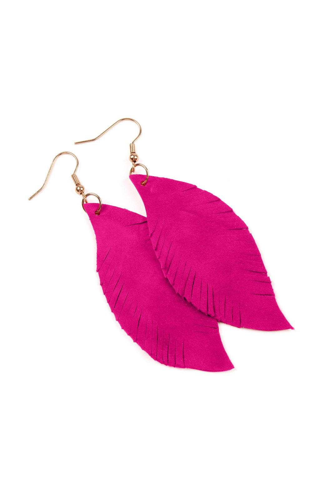 Fringe Suede Leather Earrings - 13 COLORS -