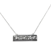 Thumbnail for Christy Jean - Bethany Druzy Bar Necklace in Silver -