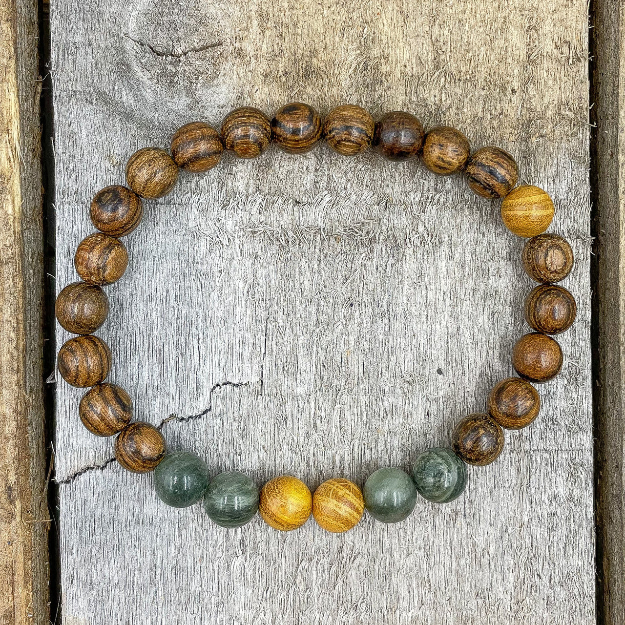 Central - Yellow Sandalwood, Green Jasper, & Sandalwood -