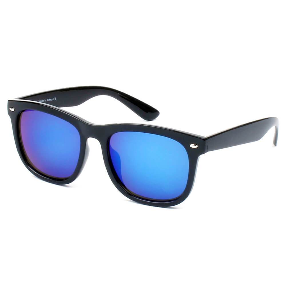 Girona | E06 - Classic Horned Rim Mirrored Lens Sunglasses - 5 COLORS -