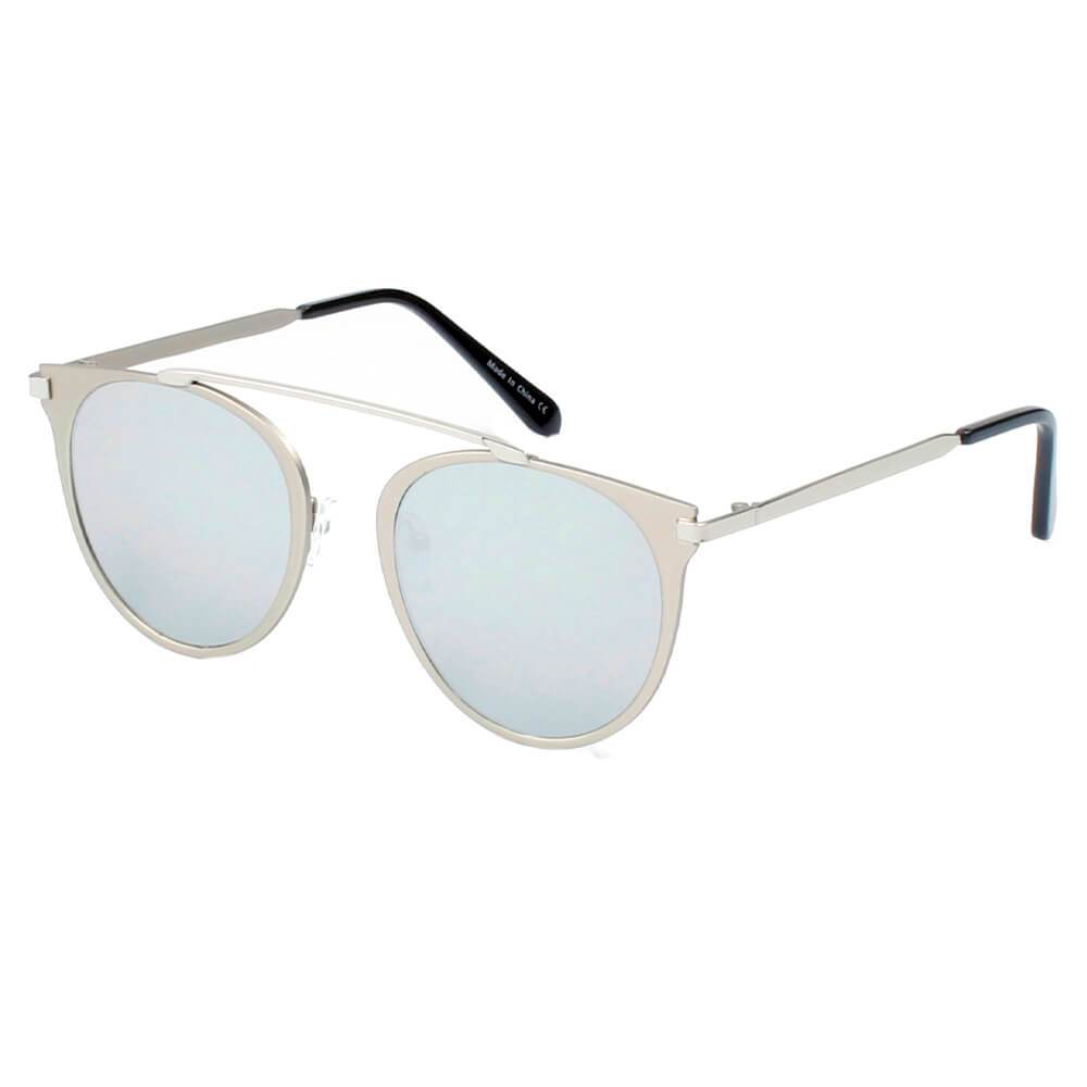 Frisco | A18 - Modern Horn Rimmed Metal Frame Round Sunglasses - 5 COLORS -