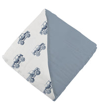 Thumbnail for Newcastle - Indigo Monster Trucks and Blue Fog Cotton Newcastle Blanket -