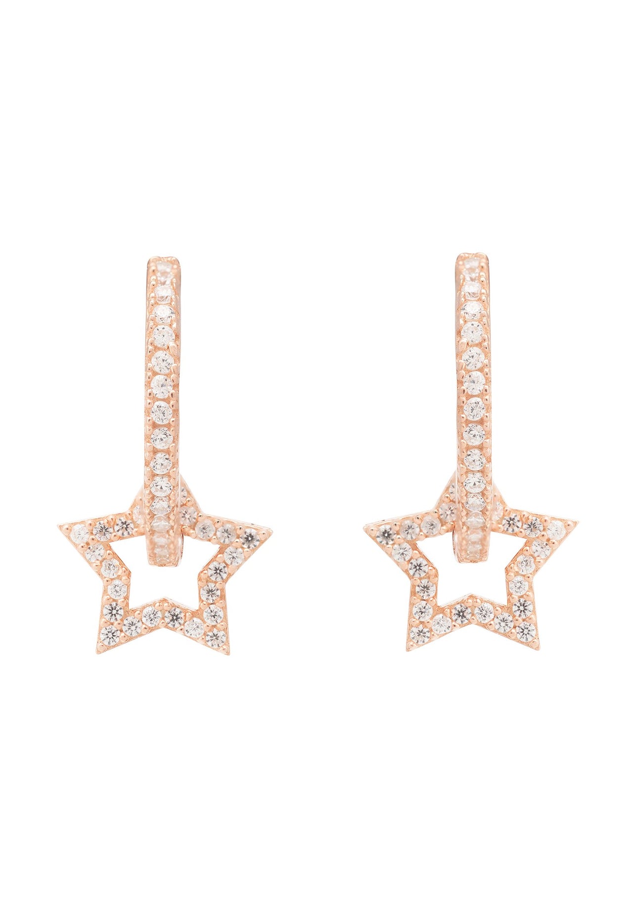 LATELITA - Star Huggie Hoop White Rosegold -