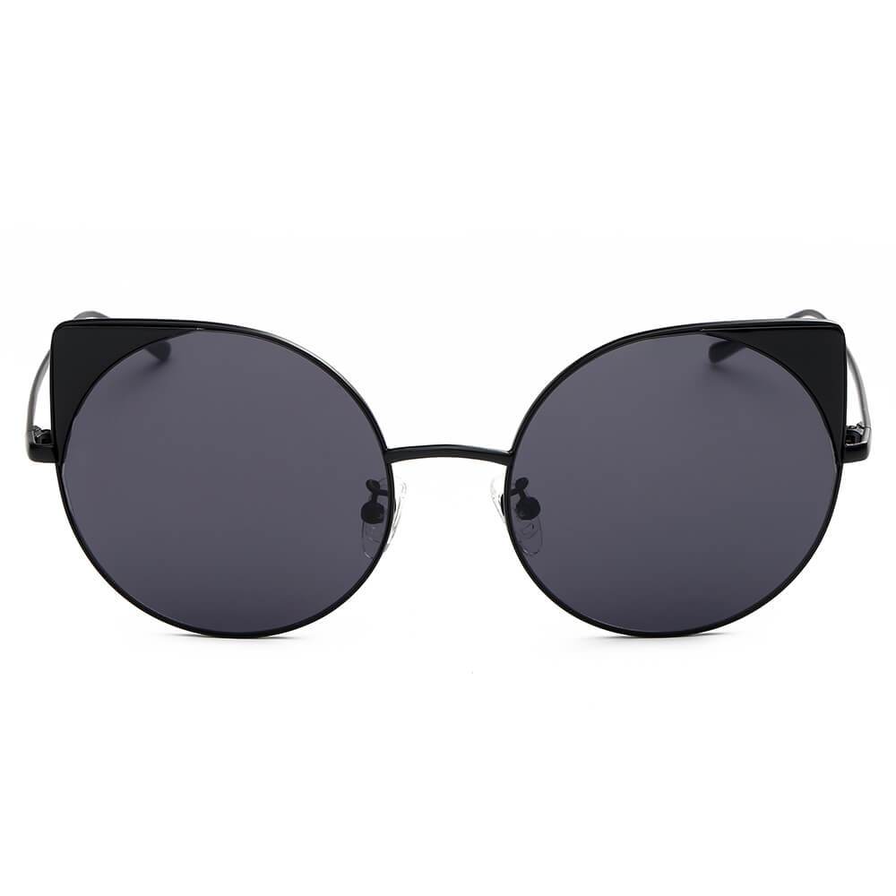 Dublin | CA03 - Women Mirrored Lens Round Cat Eye Sunglasses - 6 COLORS -