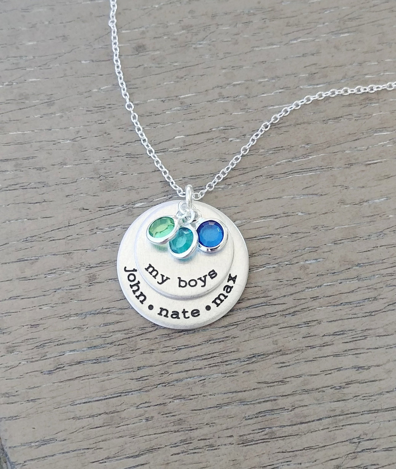 My Boys Necklace With Birthstones -