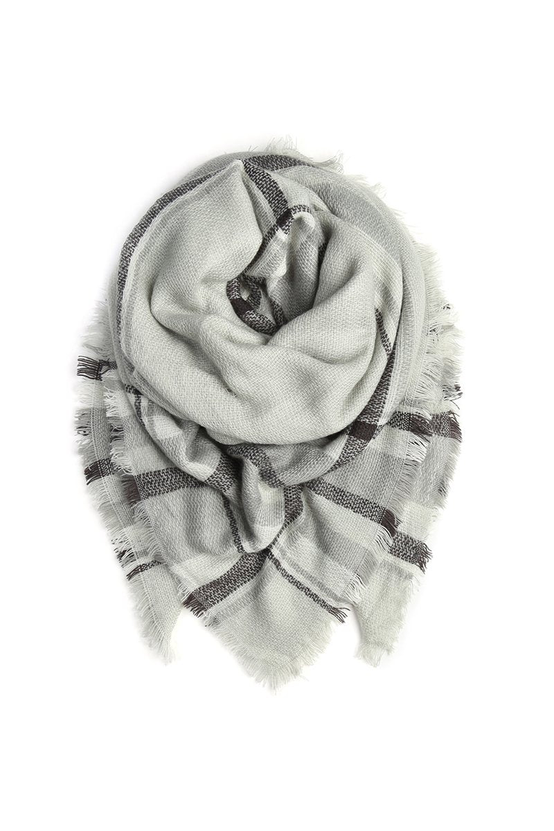 Riah Fashion - Blanket Fringed Scarf -