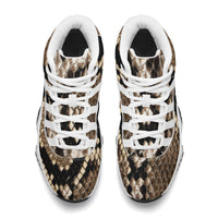 Thumbnail for OOTO - SNAKE SKIN (print) High Top Air Retro Sneakers - White soles - 1 COLOR -