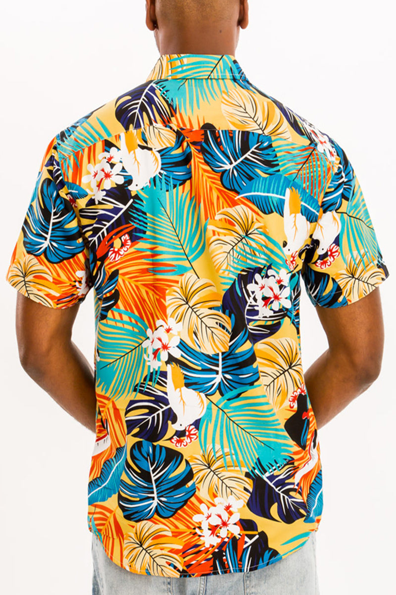 WEIV - Digital Print Hawaiian Short Sleeve Shirt -