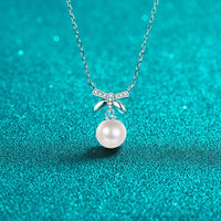 Thumbnail for Natural Pearl Pendant Moissanite 925 Sterling Silver Necklace