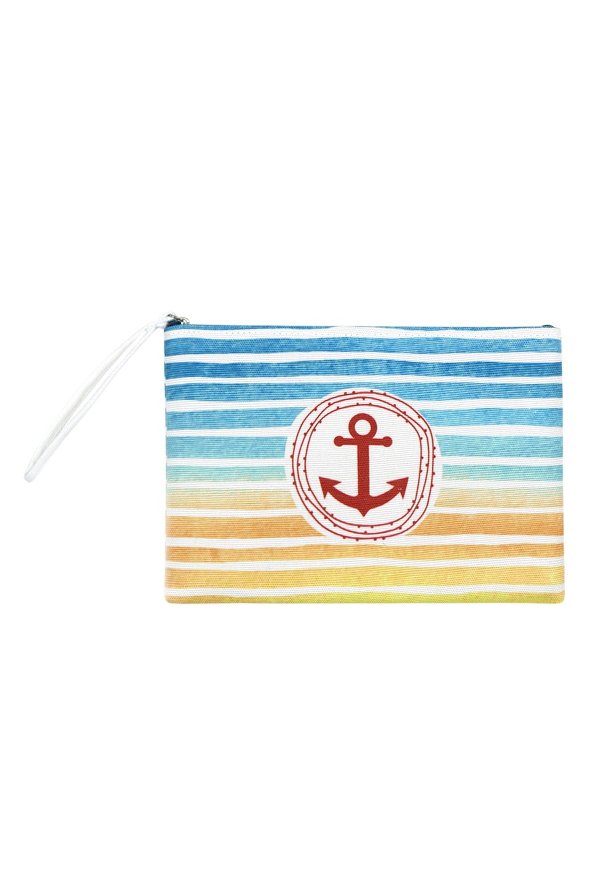 Riah Fashion - Stripe Navy Anchor Pouch - 1 COLOR -