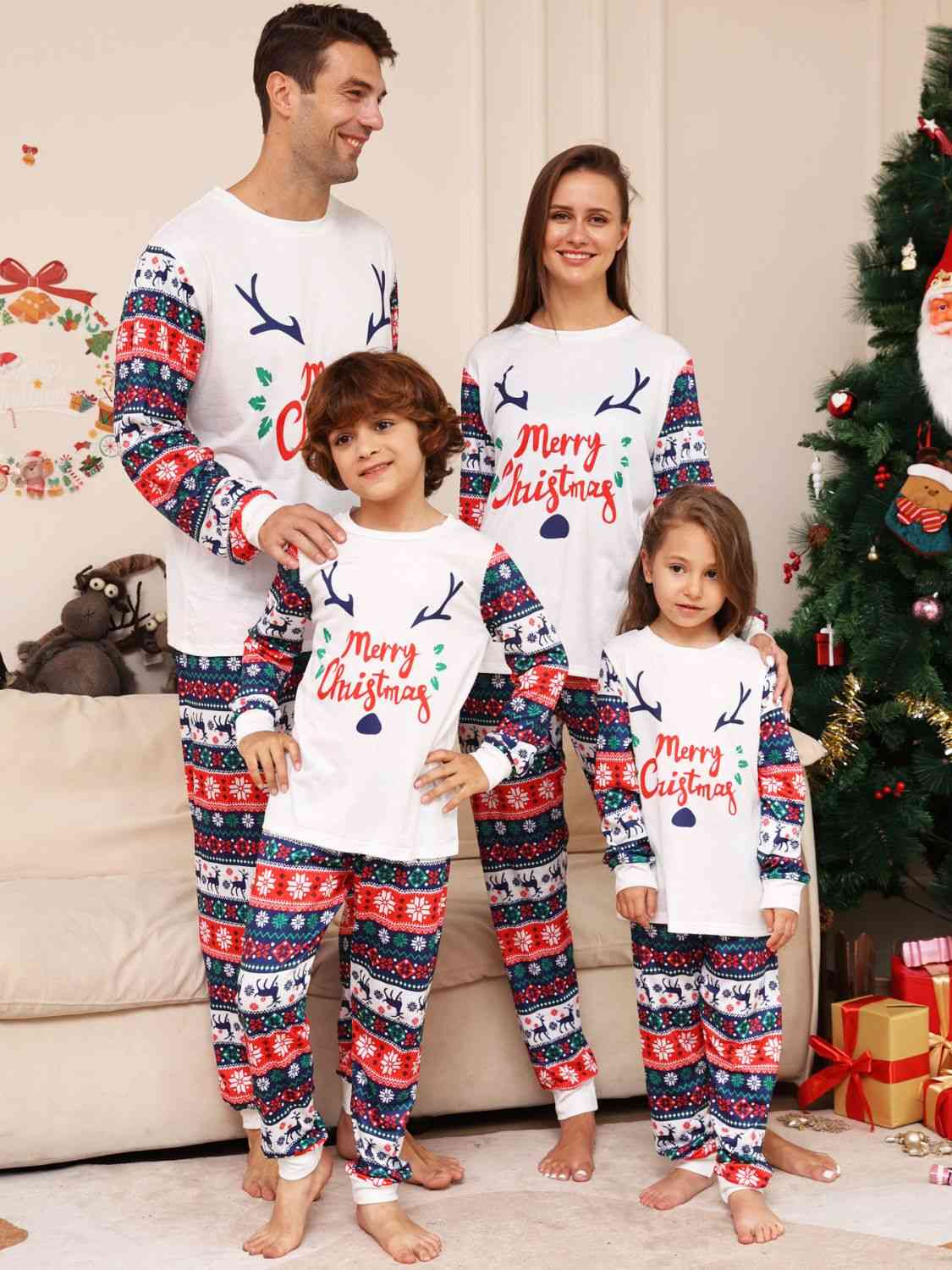 MEN Full Size MERRY CHRISTMAS Top and Pants Set - T -