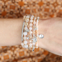 Thumbnail for Riah Fashion - Glass Beads Charm Bracelet Set - 8 COLORS