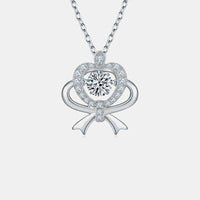 Thumbnail for Moissanite 925 Sterling Silver Bow & Heart Necklace