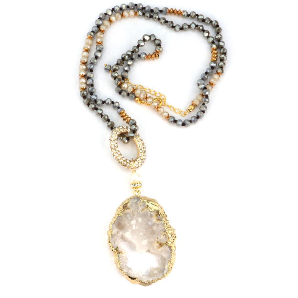 Christy Jean - 5 Way Druzy Beaded Necklace -