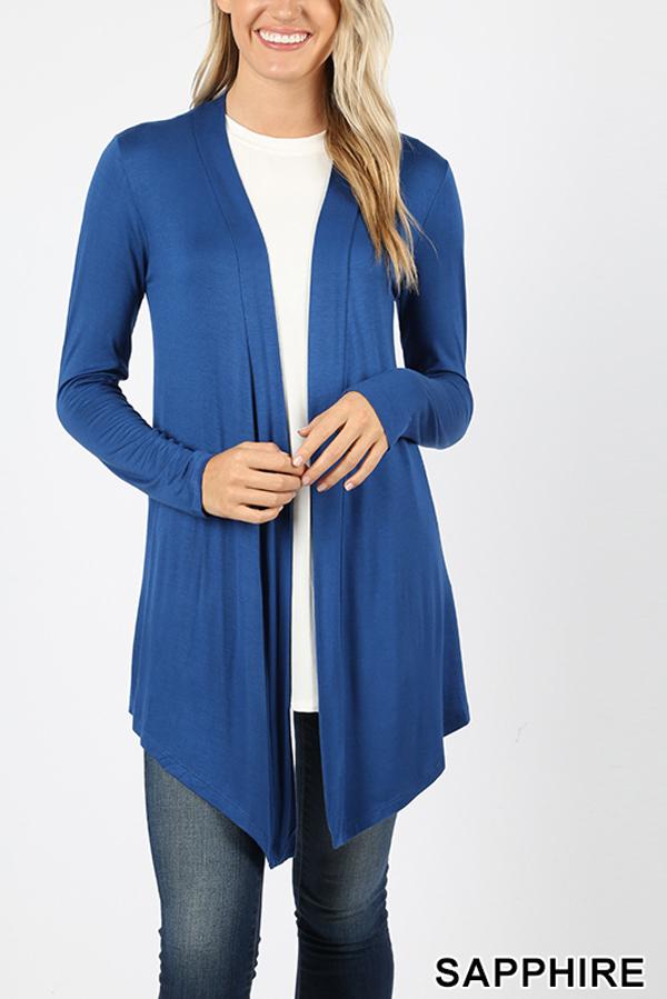 Riah Fashion -  - Drapey Open Front Cardigan - 15 COLORS -