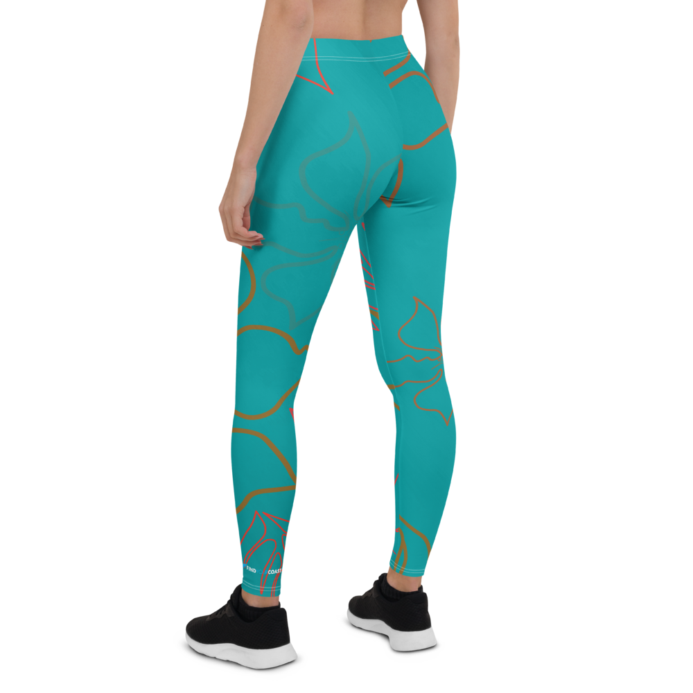 FYC - Women's All Day Comfort Aqua Aloha Full Length Leggings - 1 COLOR -