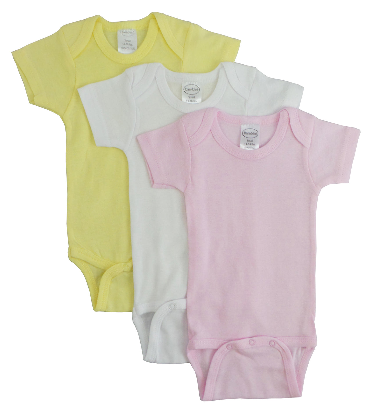 Bambini Pastel Girls Short Sleeve Variety Pack - 3 PACK -