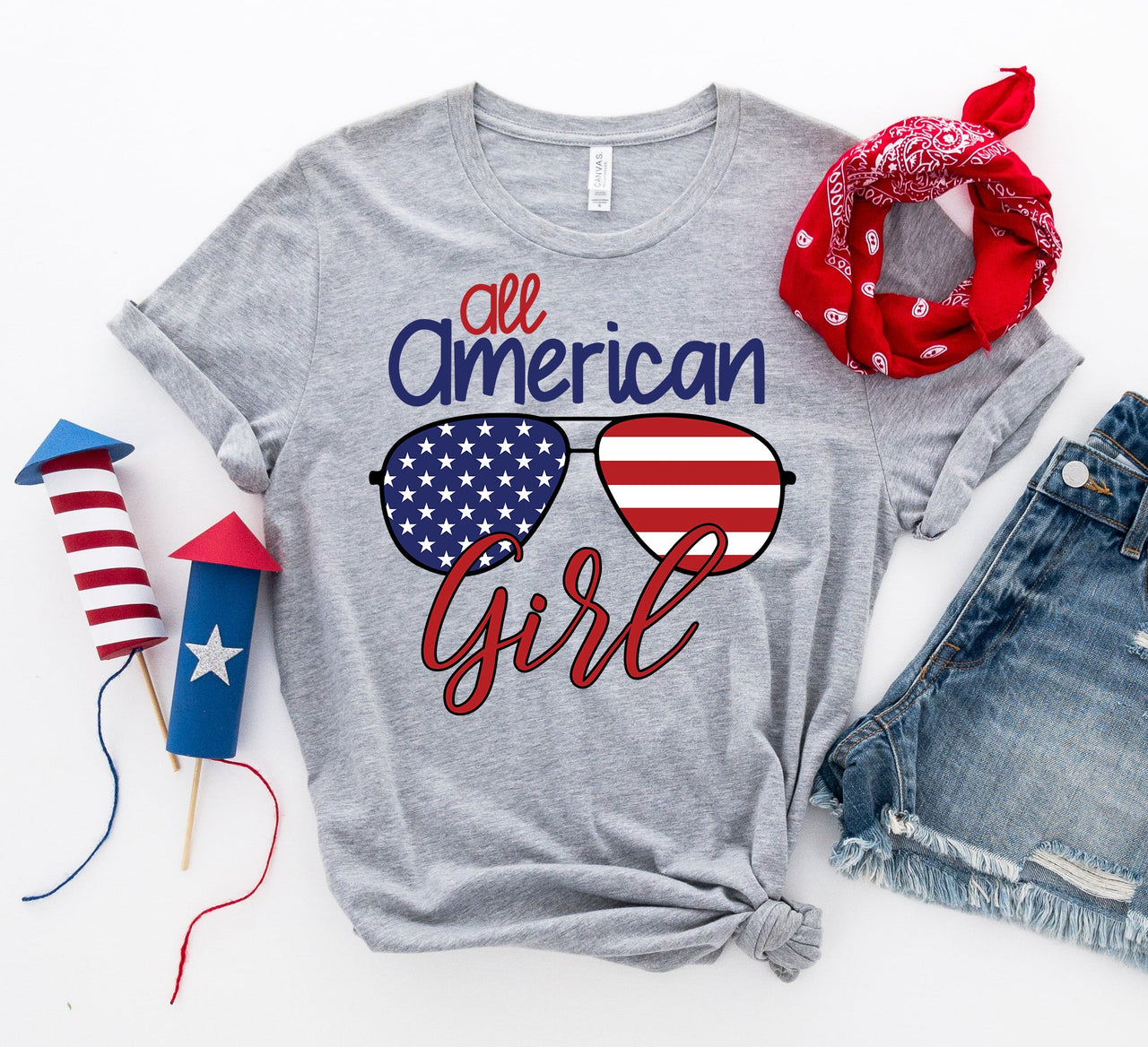 All American Girl T-Shirt - 6 COLORS -