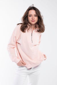 Thumbnail for Zipped Neck Sweatshirt - 5 COLORS -