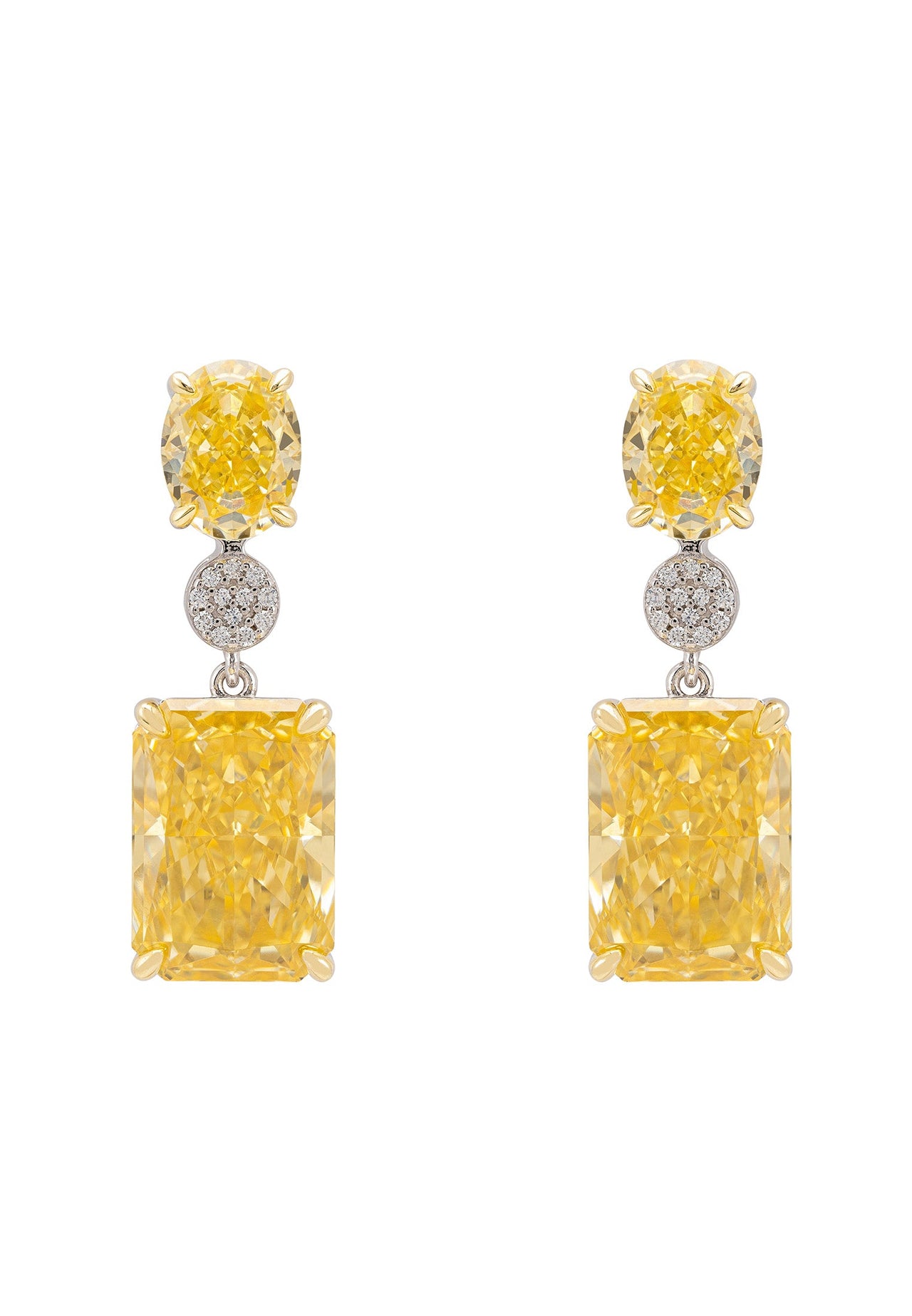 LATELITA - Constance Drop Earrings Silver Lemon Topaz -