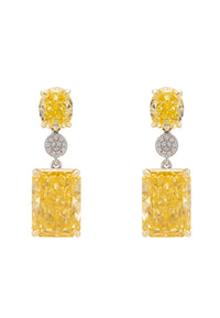 Thumbnail for LATELITA - Constance Drop Earrings Silver Lemon Topaz -