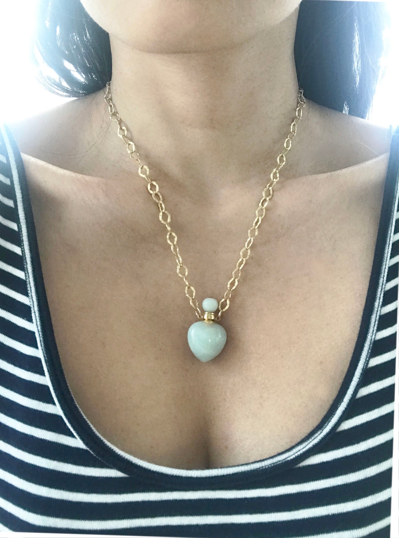 Gena Myint - Amazonite Heart Chain Necklace -