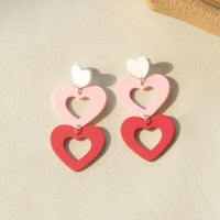 Thumbnail for Cutout Heart Acrylic Dangle Earrings - T - 3 COLORS -