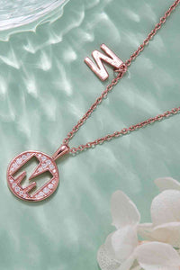 Thumbnail for Moissanite K to T Initial Pendant Necklace