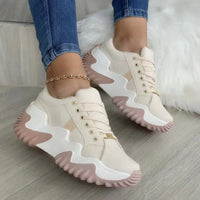 Thumbnail for Lace-Up PU Leather Platform Sneakers - T - 4 COLORS -