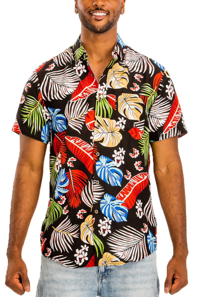 WEIV - Digital Print Hawaiian Short Sleeve Shirt -