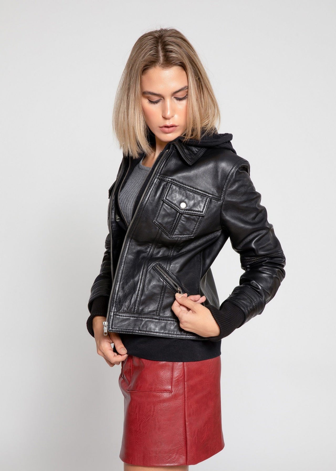 Fadcloset - Annalise Womens Leather Jacket - 1 COLOR -