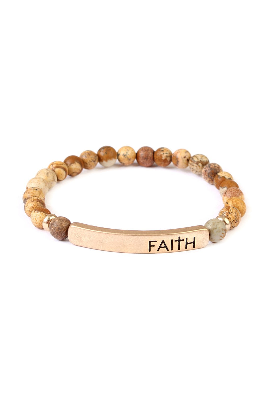 Riah Fashion - "Faith" Natural Stone Stretch Bracelet - 4 COLORS -