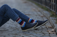 Thumbnail for Men's Beige Stone Stripe Socks - 1 COLOR -