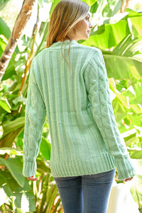 Thumbnail for Riah Fashion - Cable Sweater With Pockets - 9 COLORS -