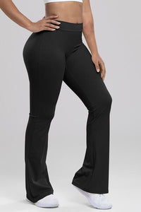 Thumbnail for Ruched High Waist Bootcut Active Pants - T - 7 COLORS -