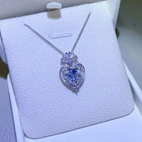 Thumbnail for 3 Carat Moissanite 925 Sterling Silver Heart Pendant Necklace